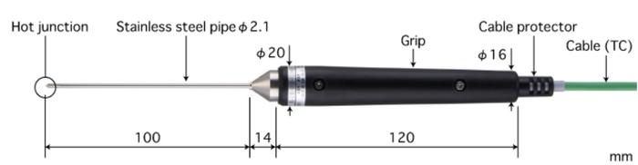 Anritsu BS-21E-010-TC1-ASP โพรบวัดอุณหภูมิ General Internal Probe | Max.500°C (Type E)